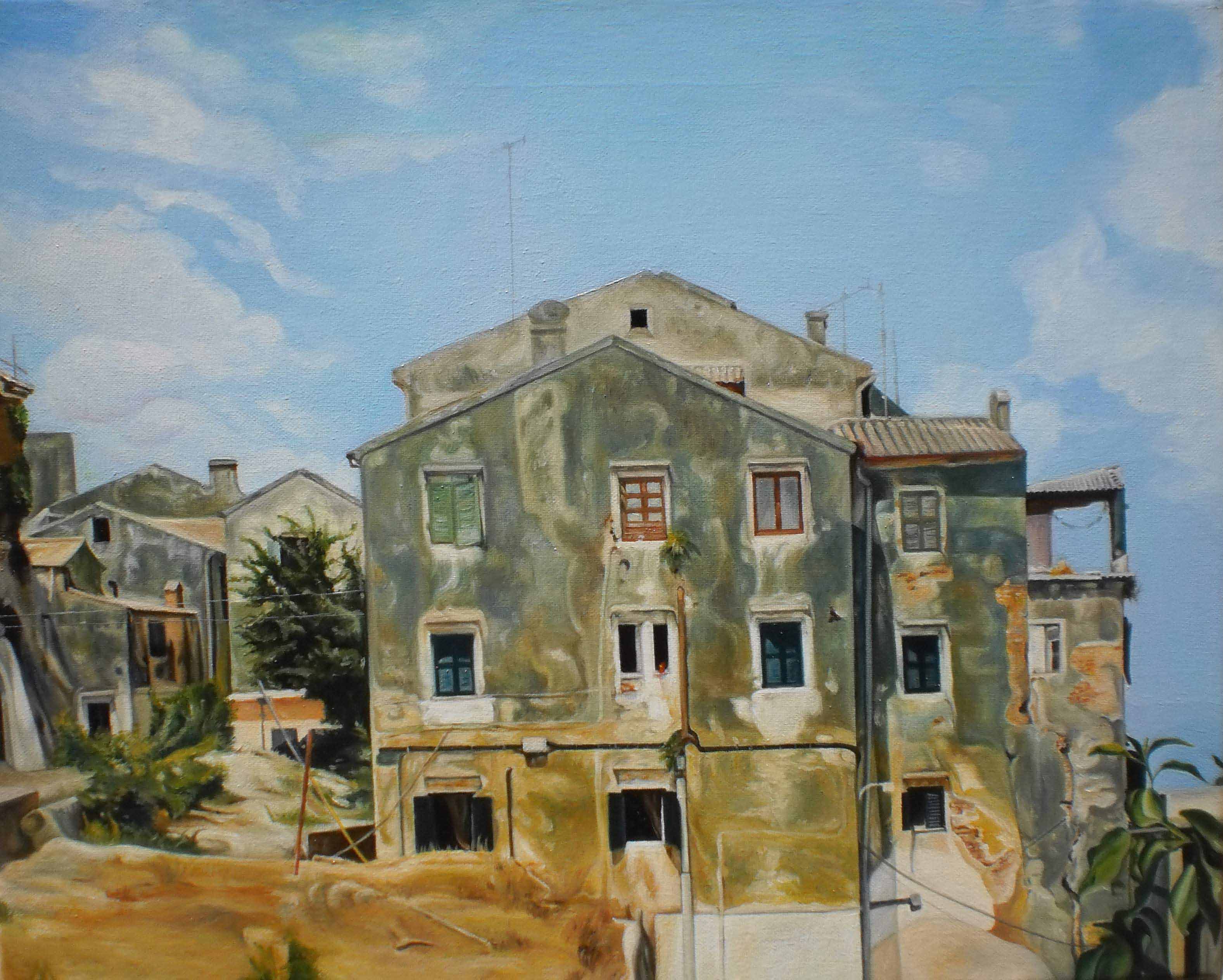 -Old house in Corfu Island- Dimensions: 40cm x 50cm